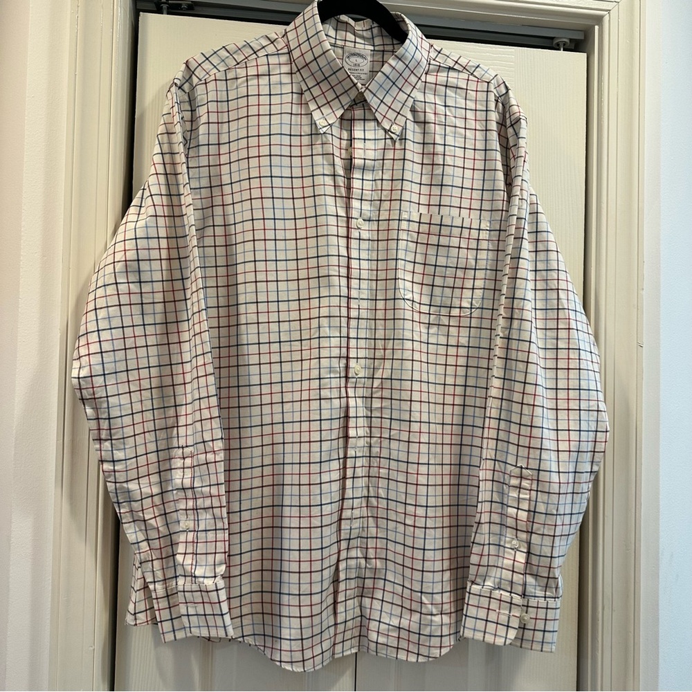 Brooks Brothers Red and Blue Casual Button Down Shirt